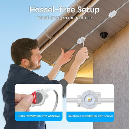 200Ft Permanent Outdoor Lights for House Waterproof, IP67 LED Eave Lights with App/Remote Control, Outdoor Permanent led Lighting for House Roof Decor,Christmas,Party,All Holiday and Daily