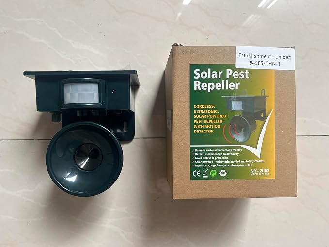 2026 Ultrasonic Bird Repeller Solar Powered Outdoor Motion Activated Bird Pigeon Deterrents for Outside Woodpecker Goose Repellent Devices for Porch Patio Balconies Rooftops(2)