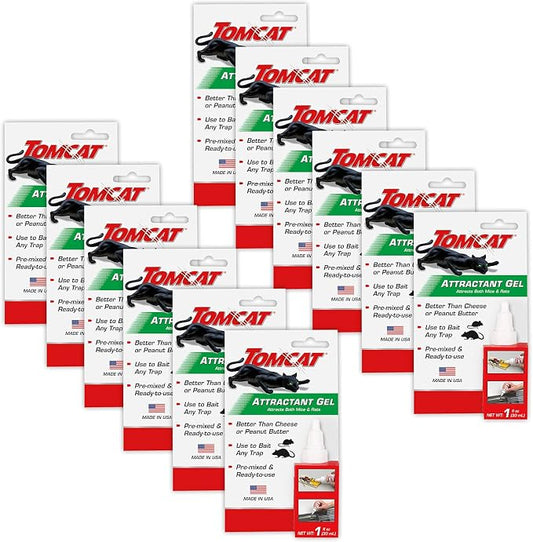 Tomcat Attractant Gel, 1 oz. (12-Pack) | Attracts Both Mice & Rats, Ready-to-Use, Use to Bait Any Trap