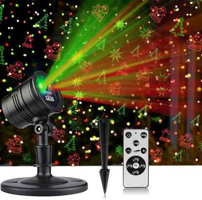 Laser Christmas Projector Lights Outdoor: Waterproof Outdoor Christmas Decorations Laser Light, Projection Christmas Lights for Outside with 5 Patterns, Xmas Spotlight for Yard Garden Holiday Party