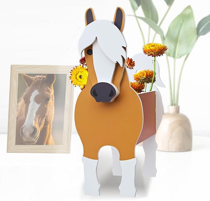 Horse Planter, Cute Animal Shape Flower Planters, Plant Pots for Indoor/Outdoor Garden Decor, Unique Gifts/Souvenirs for Pet Lovers