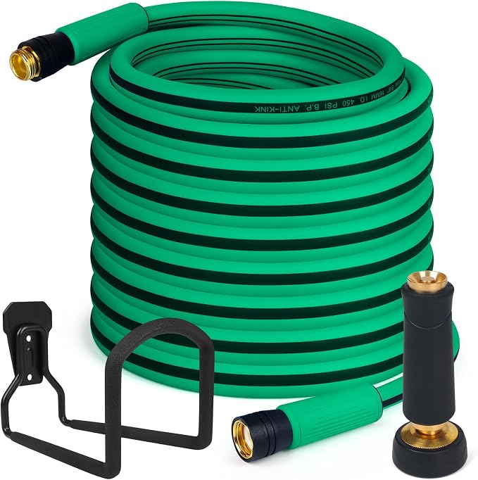 AIODE Garden Hose 5/8" x 15FT 25FT 35FT 50FT 100FT 150FT Heavy Duty Water Hose Super Flexible All-weather Lawn & Garden Watering Equipment (150FT)