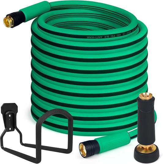 AIODE Garden Hose 5/8" x 100FT Heavy Duty Water Hose Super Flexible All-weather Lawn & Garden Watering Equipment (100FT)