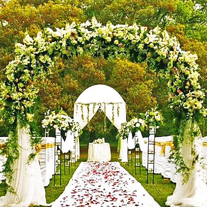 Metal Garden Arbor Wedding Arch 76.8 Inch H x 90.5 Inch W \94.5 Inch H x 55 Inch W Assemble Freely 2 Sizes for Various Climbing Plant Roses Vines Bridal Party Decoration Pergola Arbor (Black)