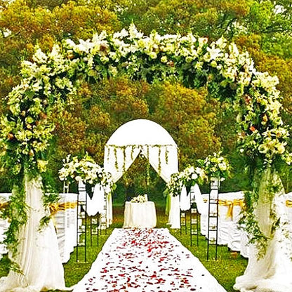 Metal Garden Arbor Wedding Arch 76.8 Inch H x 90.5 Inch W \94.5 Inch H x 55 Inch W Assemble Freely 2 Sizes for Various Climbing Plant Roses Vines Bridal Party Decoration Pergola Arbor (Black)