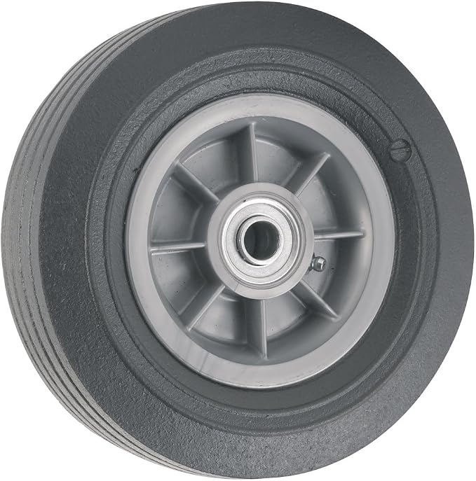 Titan 8 Inch Overall Diameter Flat Proof Replacement Wheel 300 lb Load Capacity, Gray/Black