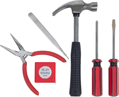 Stalwart - 75-HT1007 Household Hand Tools, Tool Set - 6 Piece by , Set Includes – Hammer, Screwdriver Set, Pliers (Tool Kit for the Home, Office, or Car) Black