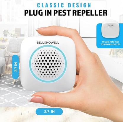 Bell+Howell 4 Pk Ultrasonic Pest Repeller Indoor, Mice Repellent Indoor Home Kit, DIY Pest Control at Home, Plug in Spider Repellent, Rodent Repellent, Bug, Insect & More, Family and Pet Safe
