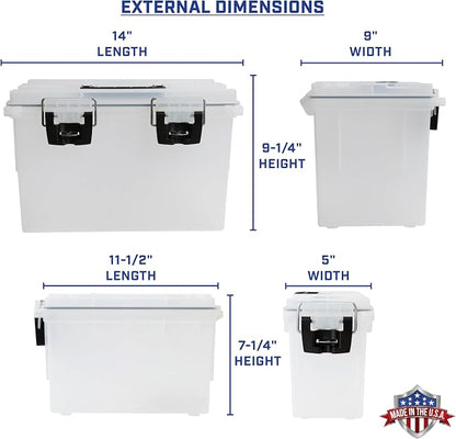 Sheffield Ammo Box Made in USA, Stackable Lockable Ammo Storage Box, Frost | XL & Standard Lockable Storage Box, Water & Dust Resistant Dry Box, Secures Hunting Gear, Gun Accessories, Supplies, Bullets