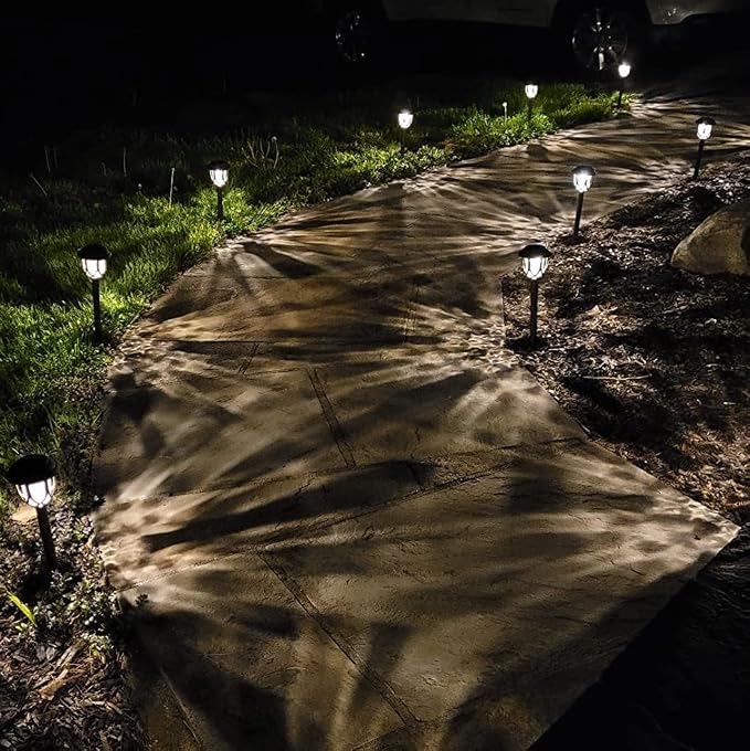 EXCMARK 10 Pack Solar Lights Outdoor Decorative Garden Yard Lights for Pathway Walkway Sidewalk Driveway. (Brown, Warm White)