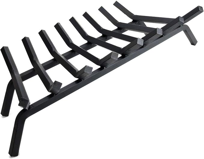 Fireplace Log Grate 36 inch 9 Bar Fire Grates Heavy Duty 3/4” Wide Solid Steel Indoor Chimney Hearth Outdoor Fire Place Kindling Tool Pit Wrought Iron Wood Stove Firewood Burning Rack Holder