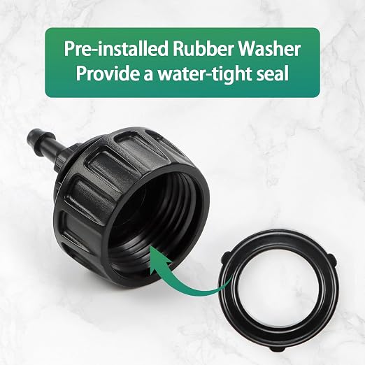 RedChili 6 Pcs 1/4 Inch Drip Irrigation Tubing to Faucet/Garden Hose Adapter, 3/4" FHT to 1/4" Drip Irrigation Fittings Female Garden Hose Water Line Connector for Irrigation System