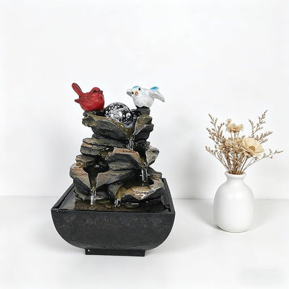 Indoor Water Fountain, Small | Desk Waterfall, Zen Tabletop Design, Home Office Decor, Mini Size