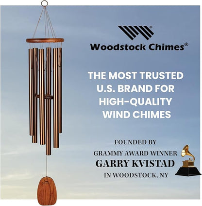 Woodstock Chimes Amazing Grace Wind Chime for Outside 40" Medium Bronze,Outdoor Decor for Patio, Porch, Garden, Memorial Gift for Loved Ones AGLBR