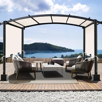 85"x 208" Universal Pergola Shade Cover, Garden Shade Replacement for 17x7.4 Ft Outdoor Pergola Structure, Patio Gazebo Canopy, Porch, Balcony Waterproof Top (Cover Only, Beige)