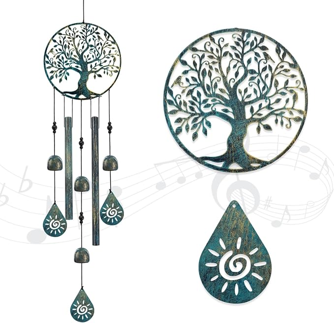 Wind Chimes for Outside Tree of Life Wind Chimes Windchimes Outdoors Tree of Life Wind Chimes for Outside Gifts for Mom, Grandma, Daughter, Decoration for Home, Garden, Patio, Backyard