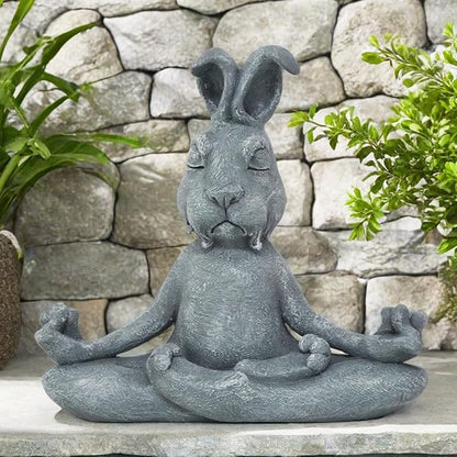 Meditating Rabbit Statue Buddha, Zen Rabbit, Zen Garden Rabbit Figurines for Home and Garden Decor, Rabbit Decorations Gift Ideas for Desk Office Bedroom Outdoor Yard Lawn (Rabbit)