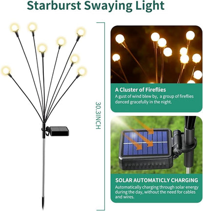 vignuto Solar Lights Outdoor Waterproof, 8 Packs 64LED, Solar Garden Lights, Garden Decor, Patio Decor, Unique Gifts for Women, Gifts for Grandma