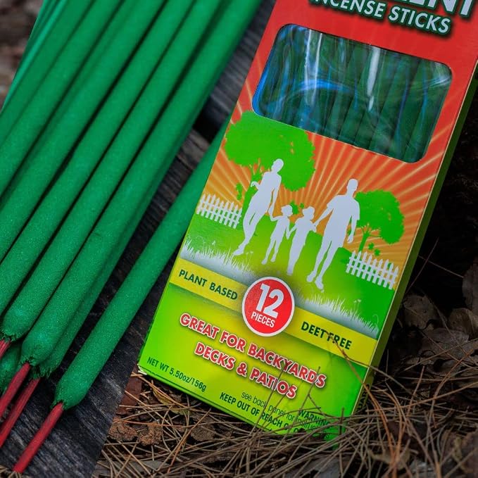 Mosquito Guard 12 Mosquito Repellent Sticks, 2.5 Hrs Protection 1ft Citronella Incense Sticks Outdoor, Plant-Based Mosquito Repellent Incense Sticks, Mosquito Repellent Outdoor Patio, Bug Repellent