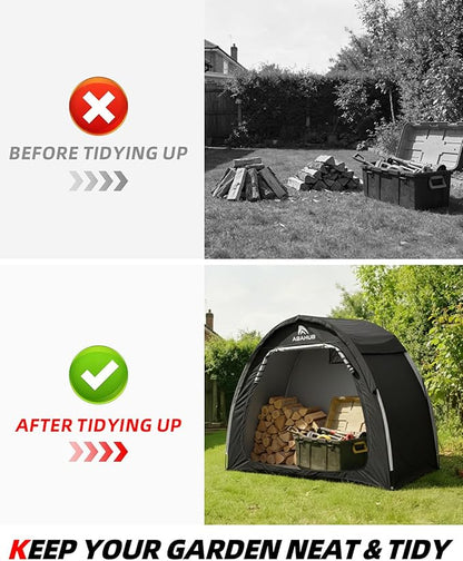 Abahub Portable Bike Storage Shed Tent with Rain Cover, Outdoor Silver-Coated Bicycle Shelter, PU4000 Waterproof 210D Oxford Fabric