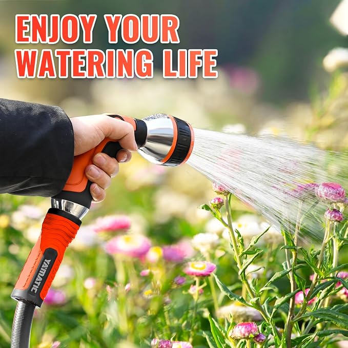 YAMATIC 5FT Flexible Garden Hose Female to Female 5/8in, Burst 300 PSI | 5 ft Short Leader Hose, 2-in-1 Dual Use with 3/4" Solid Brass Swivel Fittings, Small Water Hose Extension for Reel Lawn Yard