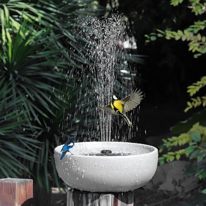 Solar Bird Bath,11.2" Solar Fountain birdbaths for Outdoors,Bird Bath Bubbler,for Garden Patio Terrace Decoration