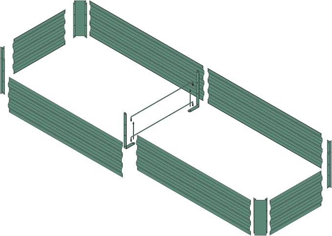 8x2x1ft Green Metal Raised Garden Bed Kit, Galvanized Outdoor Planter Box for Vegetables, Flowers, Herbs, and Succulents,120 Gallon Capacity