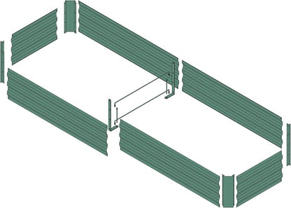 8x2x1ft Green Metal Raised Garden Bed Kit, Galvanized Outdoor Planter Box for Vegetables, Flowers, Herbs, and Succulents,120 Gallon Capacity
