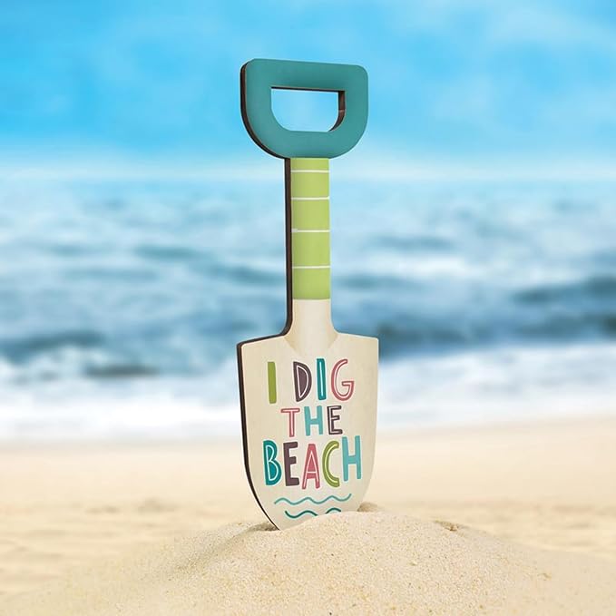P. Graham Dunn Decorative Garden Shovel Sign - “I Dig the Beach”- 2.5" x 9.75"