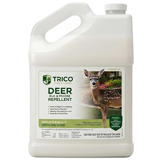 Trico Deer Repellent Concentrate, Natural Sheep Fat Formula, Long-Lasting Scent & Taste Barrier, Rain Resistant Wildlife Protection for Lawns, Gardens, Orchards & Crops, 1 Gallon | 1 unit/case, B2B delivery, free freight, long-lasting animal deterrent,...