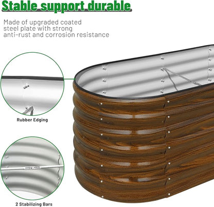 SnugNiture Galvanized Steel Raised Garden Bed Kit - 4x2x2 ft Large Metal Planter Box for Vegetables, Flowers, Herbs | Easy Assembly, Open Bottom Design