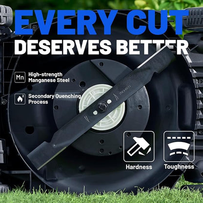 Litheli 21" Electric Lawn Mower Cordless, Self-Propelled Electric Mower with 40V Brushless Motor, Battery Powered Lawn Mower 4×8.0Ah Batteries and Rapid Charger Included