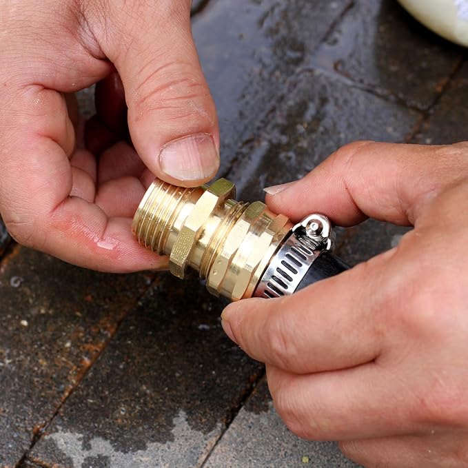 SIGURANTA Garden Hose Connector Adapter,3/4" GHT Double male Connectors, Brass Repair Fittings with Dual for Male to Male Adapter (6 Pack)