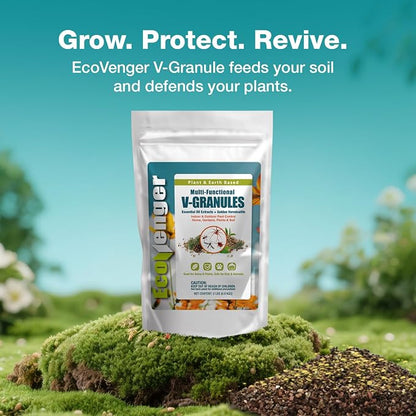 EcoVenger Multi-Purpose V-Granules 2LBS Bag, Horticulture or Household Use for Indoor & Outdoor Protection Against Insects and Rodents, Improves Soil & Promotes Rooting, 100% Natural, Safe for Kids