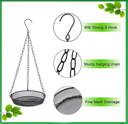 Bird Feeder, Hanging Bird Feeders for Outdoors Metal Mesh Birdfeeder Tray | Original Bird Feeder Tray, Bird Feeder for Outside Hanging Metal Mesh Platform