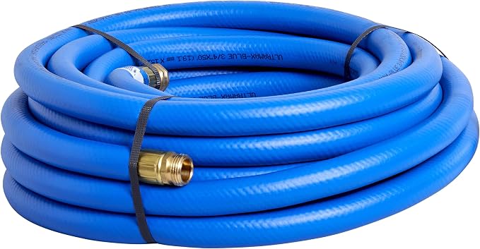 Underhill UltraMax Commercial Garden Water Hose 50 ft, Lightweight, Flexible, Anti-Kink, All Weather, 1200 psi, H75-050B, 3/4 Inch x 50 ft, Blue