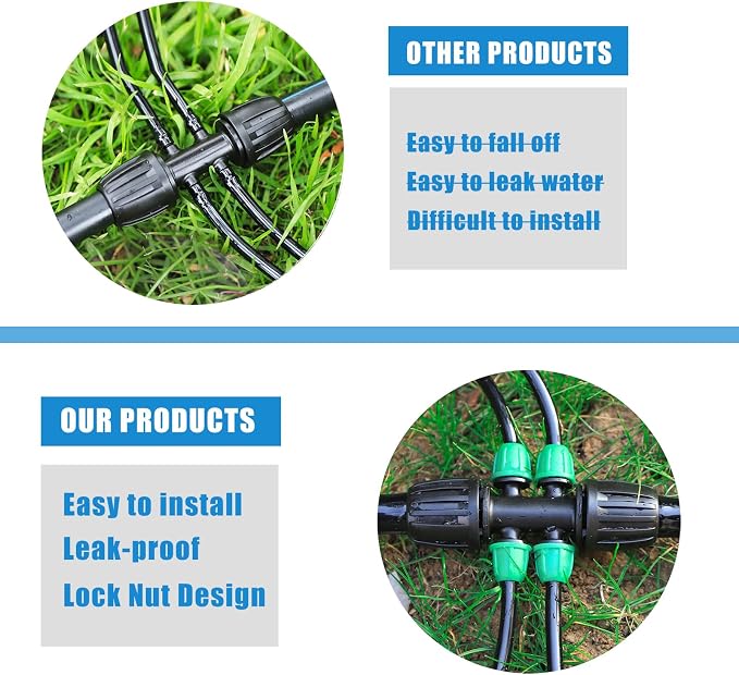 US Standard Faucet Adapter 2pc, 3/4 "Faucet to 1/2" Drip Irrigation Fitting,2pc 6-way Connector 4pc 4-way Connector 4 pc 3-way Connector 4pc 1/2 End Plug 5pc 1/4 End Plug