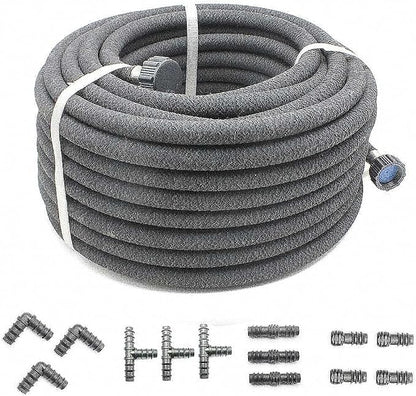Taisia 1/2" Soaker Hose Kit 75 ft Round Rubber Garden Soaker Hoses, Heavy Duty Drip Hose for Watering Irrigation, Water Seeper Soaker Hoses for Garden, Lawn and Plants