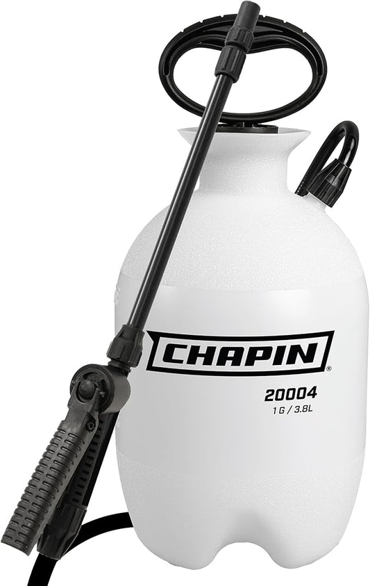 Chapin 1-Gallon Pump Sprayer, Easy Use for Home & Garden | Durable lightweight tank; ideal for weed control, plant care and cleaning with adjustable nozzle, long hose and easy pump