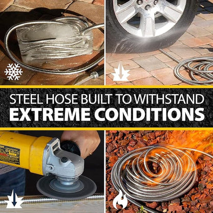 BIONIC STEEL 75 Ft Garden Hose 304 Stainless Steel, 75 Ft Water Hose, Super Tough & Flexible Metal Hose, Lightweight, Crush Resistant Fittings, Kink & Tangle Free, Rust Proof, Easy to Use & Store | Non Kinking Design, Stainless Steel Heavy Duty Water H...