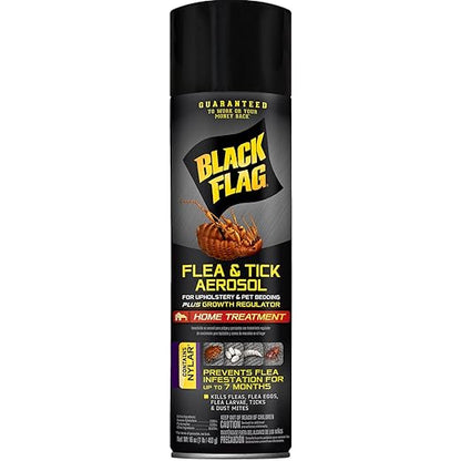 Black Flag Flea & Tick Killer for Upholstery & Pet Bedding Aerosol, 16-Ounce