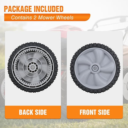 Yesker Lawn Mower Drive Wheels Replacement 8 Inch 734-04581 634-0190A Assembly, Lawnmower Front Wheels Compatible with Craftsman, Yard Machines, Husky, MTD RM210 RM220, Troy-Bilt and More, 2-Pack