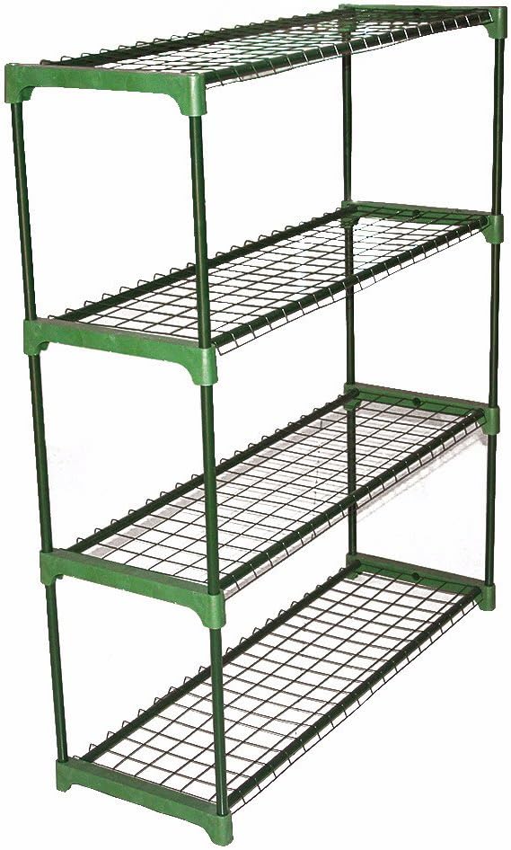 Panana 2 x Display Storage Racking for Garden Garage Greenhouse Staging Plant Stand Greenhouse 4-Tire Racking Shelving Unit for Garden Shed Garage