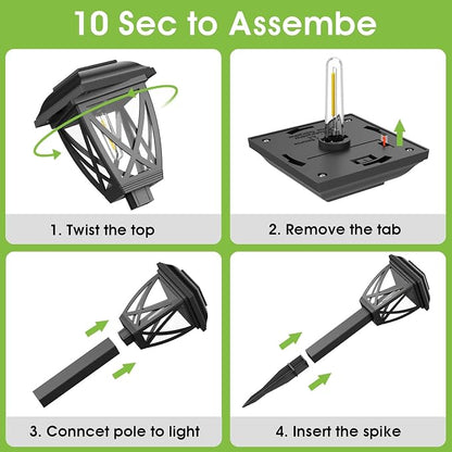 Greluna Solar Pathway Lights Outdoor 10 Pack, Auto On/Off Waterproof Solar Garden Lights, Energy Saving LED Landscape Outside Lights for Yard, Walkway, Patio & Driveway Decor