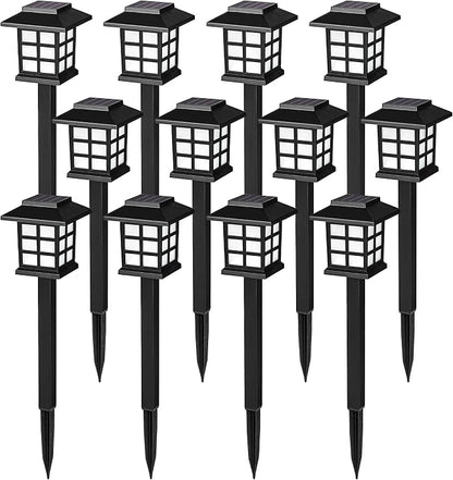 SOLPEX Solar Outdoor Lights,12 Pack Solar Path Lights, Walkway Lights Outdoor, Garden Light, Solar-Powered Pathway Waterproof for Garden, Yard, Landscape and Driveway(Warm White)