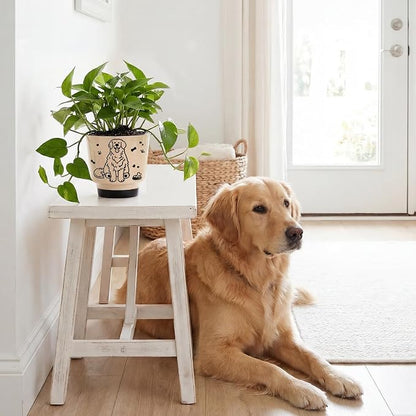 Ceramic Planter 5 Inch Plant Pots Indoor Succulent Plant Pot Cute Flowerpot | Unique Dog Pattern