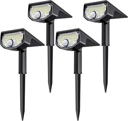AloftSun Solar Motion Sensor Outdoor Lights,Waterproof Motion Sensor Spot Lights- 30 LED/3 Modes Solar Powered Spotlights,Landscape Lighting for Yard and Garden, Cool White,4 Pack