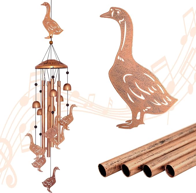 GDNSFIT Goose Wind Chimes for Outside, Metal Windchimes Outdoors, Goose Gifts for Women/Men, Memorial/Birthday Gifts, Garden Decor for Outside, Patio or Yard, Durable Chimes for Outdoors