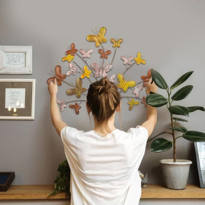 dreamskip Tree of Life Wall Art, 28" Large Outdoor Wall Decor with Butterfly, Handcrafted Tree Metal Wall Art for Garden, Patio, Fence, Living Room, Bedroom