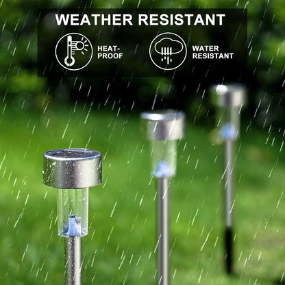 Dream Master Solar Lights Outdoor Waterproof, Stainless Steel LED Landscape Lighting, Solar Garden Lights, Outdoor Decorations for Yard, Pathway, Walkway, Patio, Lawn - 16 Pack (Cold White)